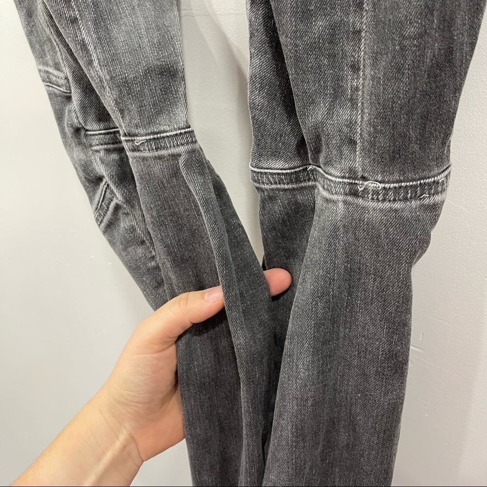 Etienne Marcel Stretch Fit Moto Skinny Jeans Washed Grey Ankle Zip Size 28 - Picture 8 of 11